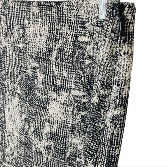 MM.LaFleur Noho Skirt Crackle Print Black Cream Women’s Size 8 Italian Jacquard - Picture 4 of 8